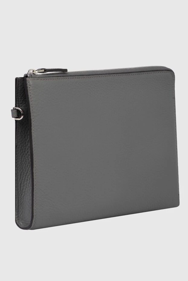 Cesare di Napoli man men's clutch bag made of gray calfskin купить с ценами и фото 171054 - photo 2