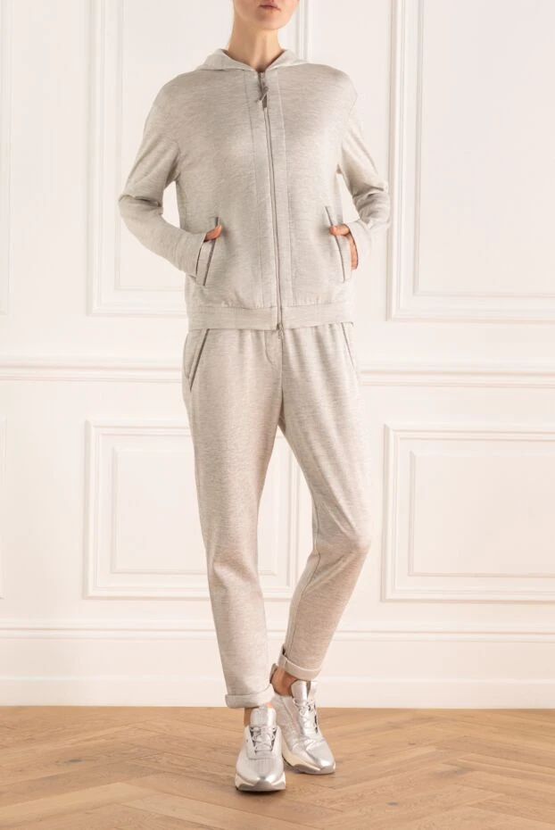 Brunello Cucinelli хлопково-шелковый костюм с капюшоном и лаконичным кроем
 171060 - фото 2