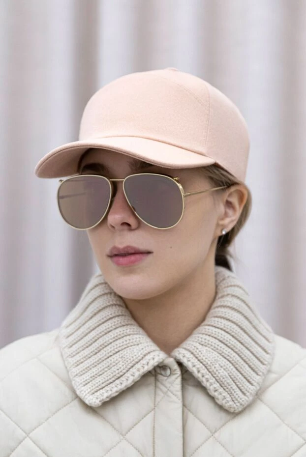 Кепка женская бежевая из кашемира - фото 2