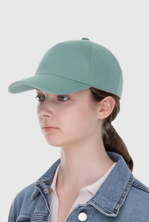 Loro Piana woman green cashmere cap for women купить с ценами и фото 171100 - photo 2