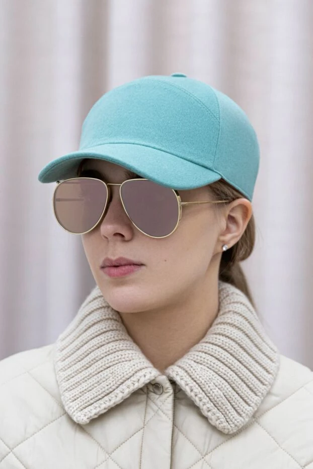 Кепка из кашемира зеленая женская - фото 2