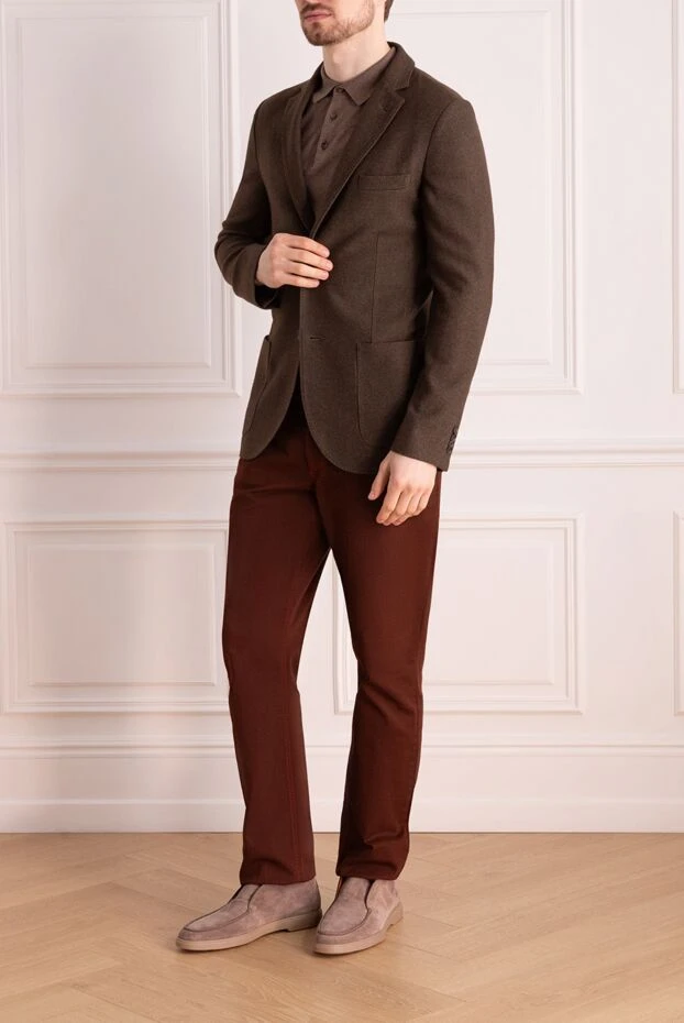 Loro Piana man men's brown silk and cashmere jacket купить с ценами и фото 171102 - photo 2