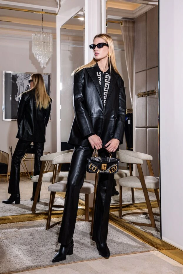 DROMe women's black leather oversized jacket 171127 - photo 2