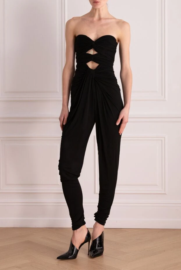 Saint Laurent woman women's black viscose jumpsuit купить с ценами и фото 171135 - photo 2