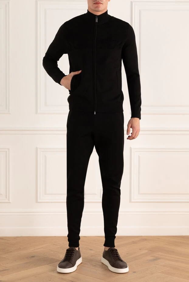 Zilli man men's sports suit made of cashmere and silk, black купить с ценами и фото 171164 - photo 2