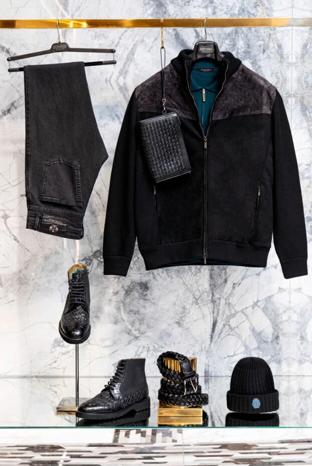 Zilli куртка на меху из натуральной кожи и кашемира черная мужская 171169 - фото 3