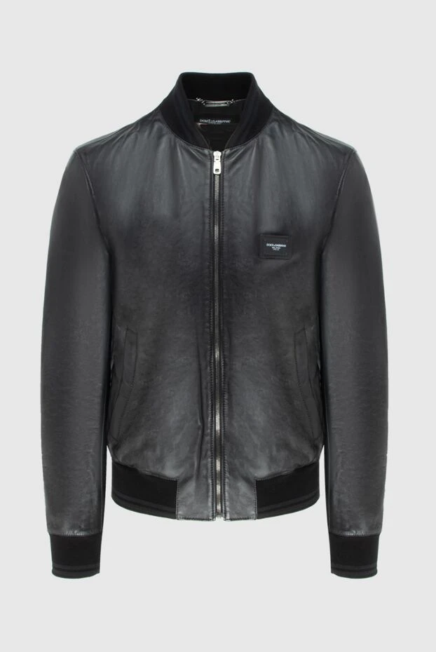 Dolce & Gabbana man black leather jacket for men купить с ценами и фото 171186 - photo 1