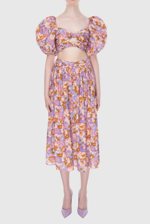 Zimmermann костюм с юбкой из хлопка фиолетовый женский костюм с юбкой 171198 - фото 2