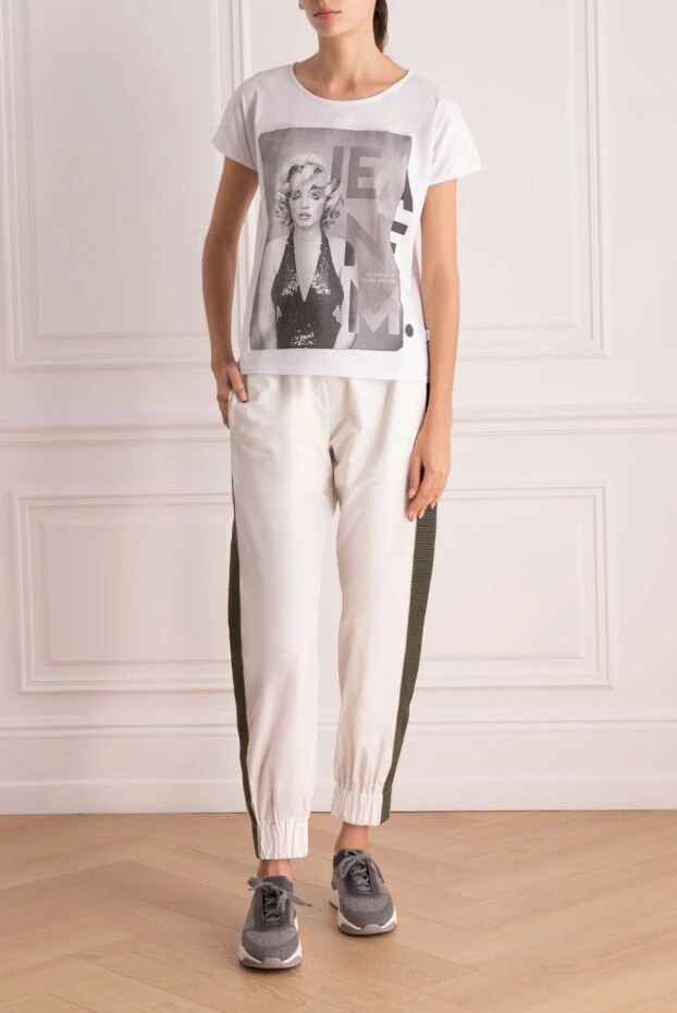 Brunello Cucinelli white cotton sports pants for women 171202 - photo 2
