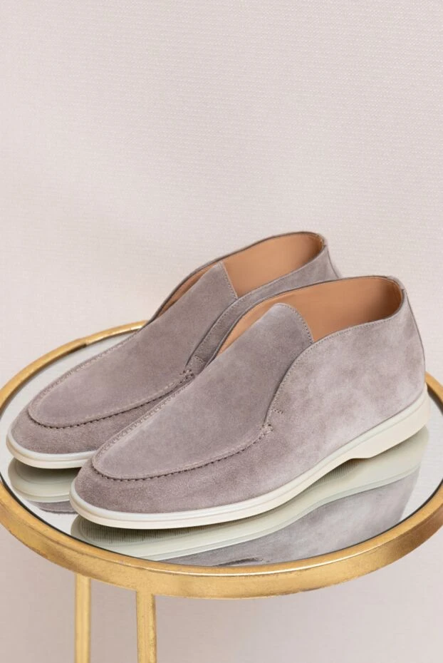 Il Gergo soft light grey suede loafers with leather lining
 171203 - photo 2