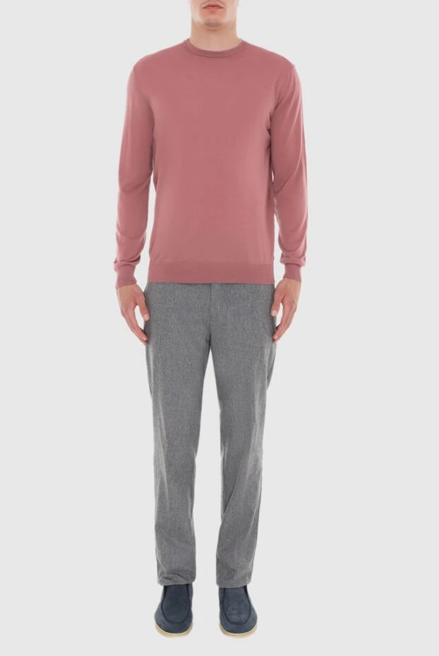 Cesare di Napoli man wool jumper pink for men купить с ценами и фото 171219 - photo 2