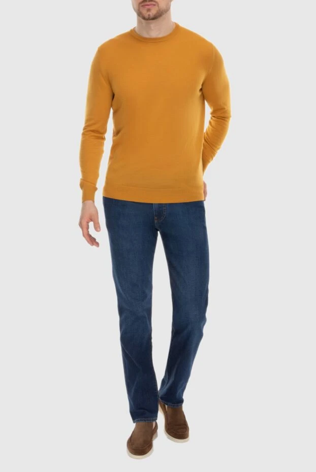 Cesare di Napoli man wool jumper yellow for men купить с ценами и фото 171220 - photo 2