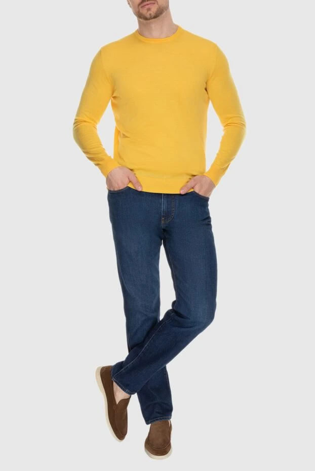 Cesare di Napoli man wool jumper yellow for men купить с ценами и фото 171221 - photo 2