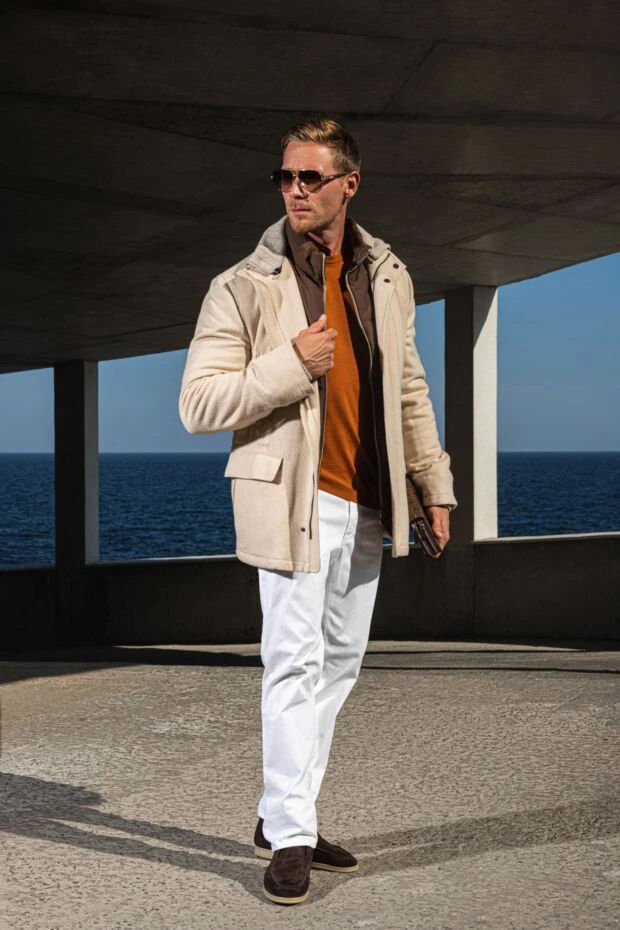 Cesare di Napoli сарғыш жүннен жасалған ерлерге арналған джемпер 171228 - фото 3