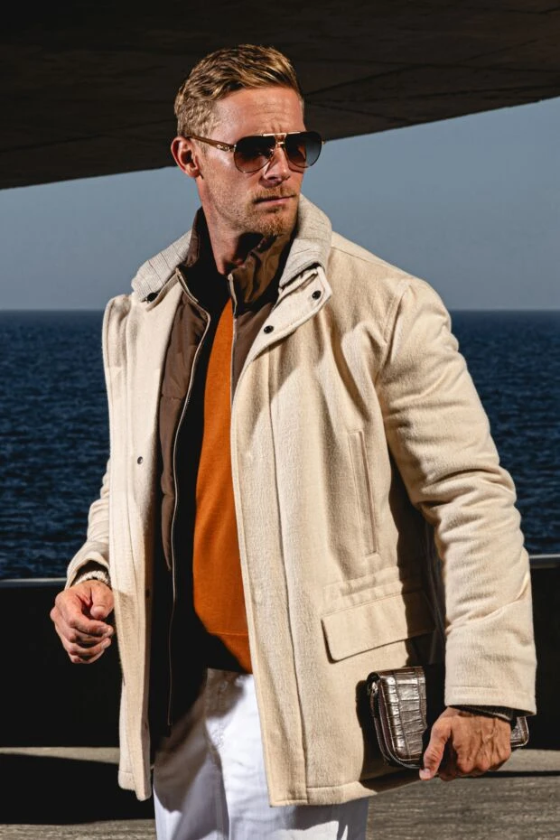 Orange wool jumper for men - photo 2