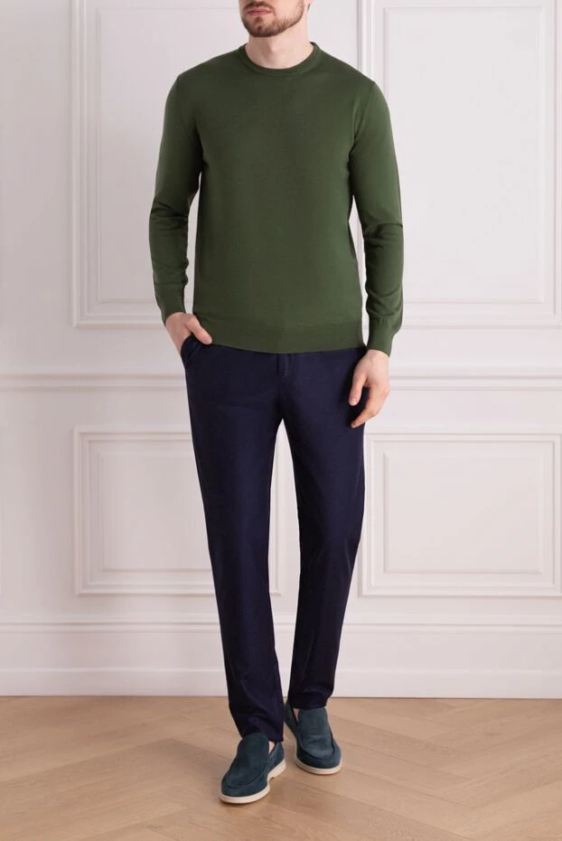 Cesare di Napoli man wool jumper green for men купить с ценами и фото 171231 - photo 2