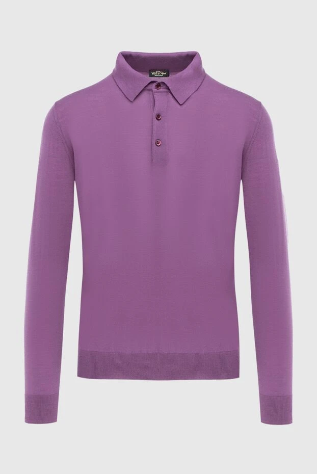 Cesare di Napoli man wool long sleeve polo pink for men купить с ценами и фото 171240 - photo 1