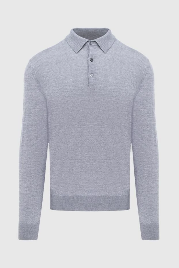 Cesare di Napoli man wool long sleeve polo gray for men купить с ценами и фото 171241 - photo 1