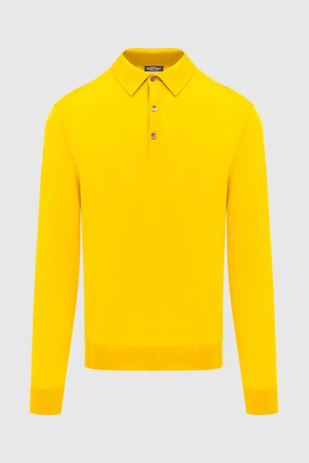 Cesare di Napoli man wool long sleeve polo yellow for men купить с ценами и фото 171244 - photo 1