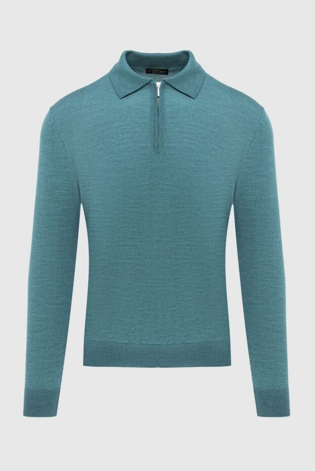 Cesare di Napoli man wool long sleeve polo green for men купить с ценами и фото 171245 - photo 1