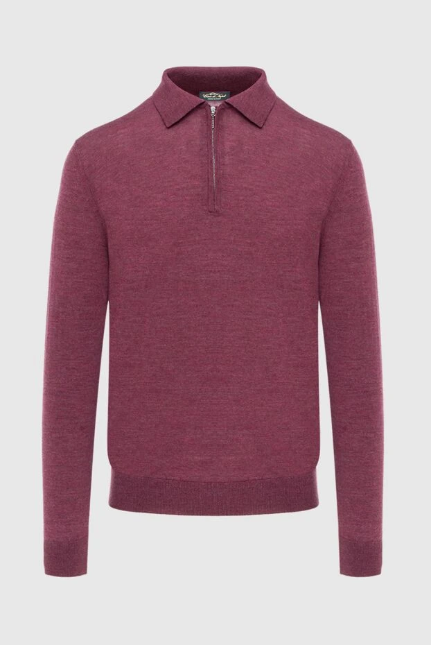 Cesare di Napoli man wool long sleeve polo burgundy for men купить с ценами и фото 171253 - photo 1