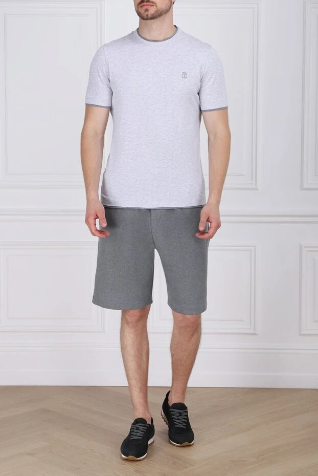 Cesare di Napoli man cotton shorts for men, gray купить с ценами и фото 171255 - photo 2