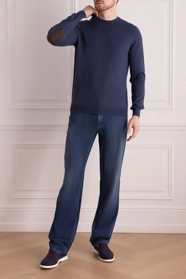 Gran Sasso man wool jumper blue for men купить с ценами и фото 171279 - photo 2