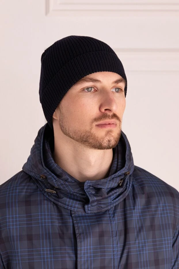 Gran Sasso man men's blue wool hat купить с ценами и фото 171290 - photo 2