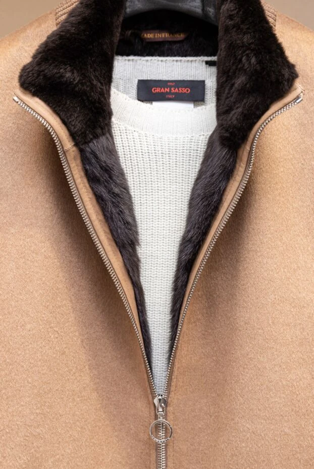 Men's light wool jumper with textured vertical knitting - photo 2