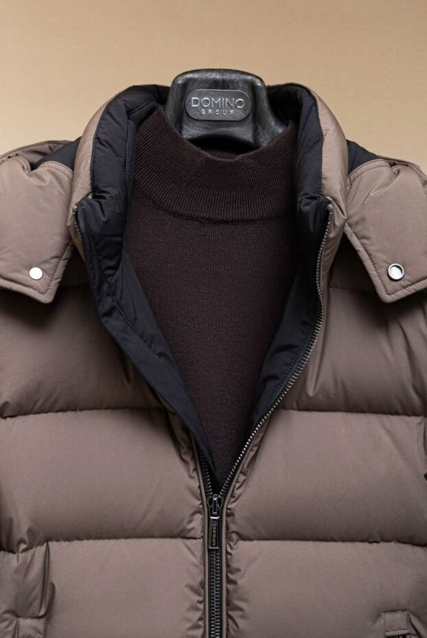 Ерлерге арналған қоңыр жүннен жасалған тік жемпір - фото 2