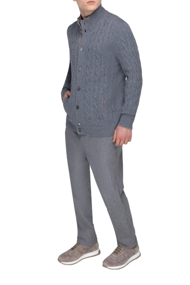 Gran Sasso man gray wool cardigan for men купить с ценами и фото 171363 - photo 2