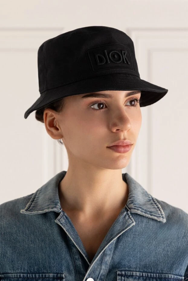 Dior woman women's black cotton panama hat купить с ценами и фото 171371 - photo 2