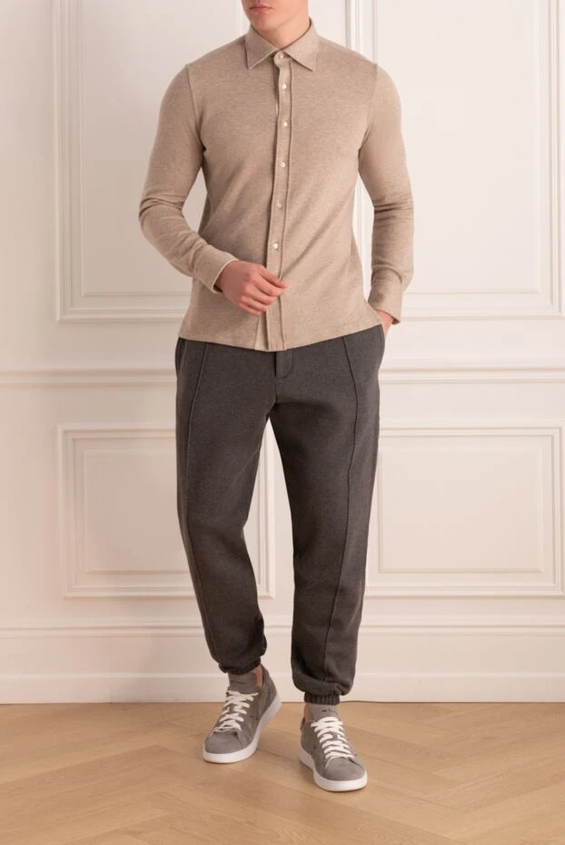 Dior man men's sports trousers made of cotton and wool, gray купить с ценами и фото 171374 - photo 2