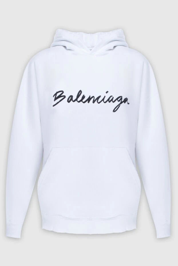 Balenciaga woman white cotton hoodie for women купить с ценами и фото 171407 - photo 1