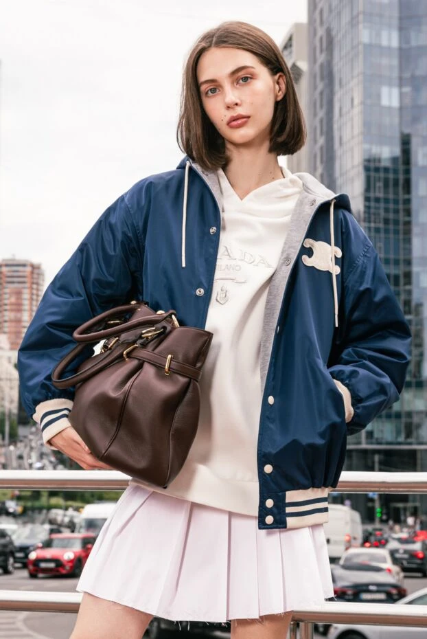 Miu Miu мини-юбка плиссе белая из плотного хлопка с шлёвками под ремень 171426 - фото 2