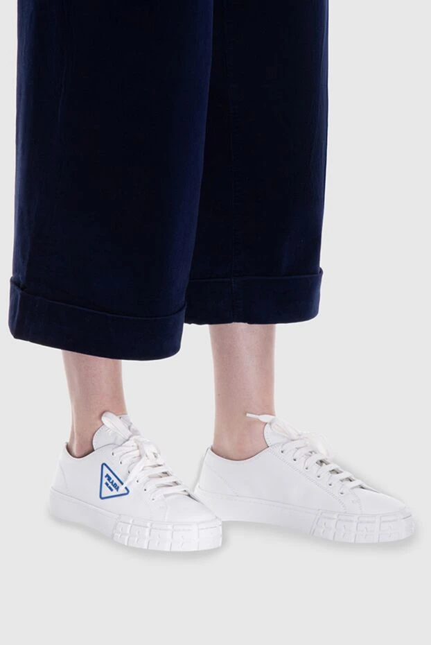 Prada woman white leather sneakers for women купить с ценами и фото 171445 - photo 2