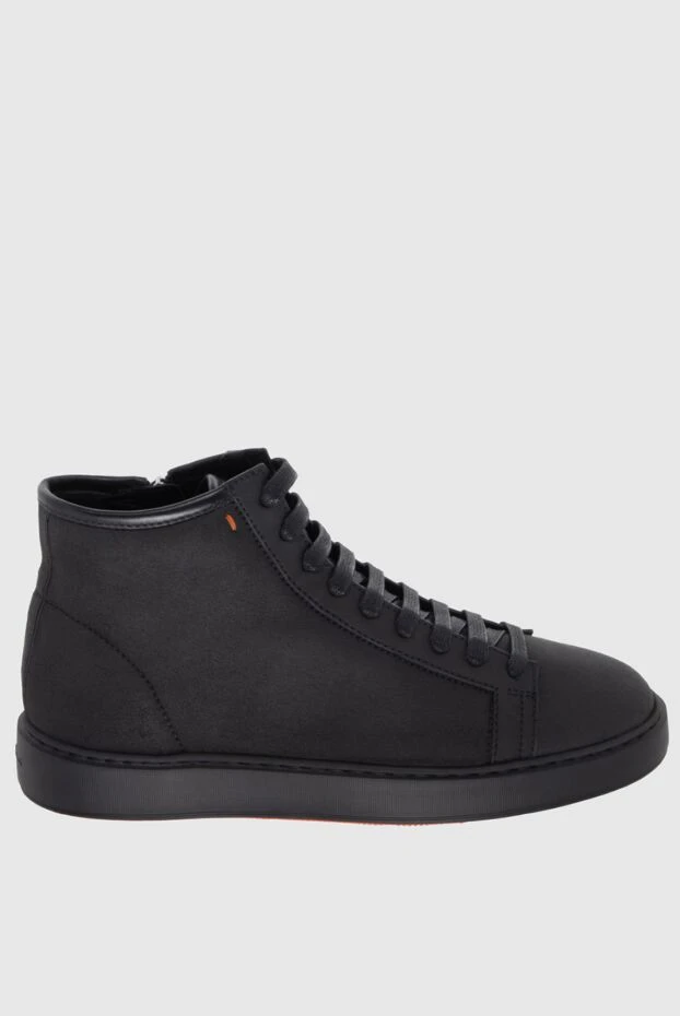 Santoni man black nubuck sneakers for men купить с ценами и фото 171455 - photo 1