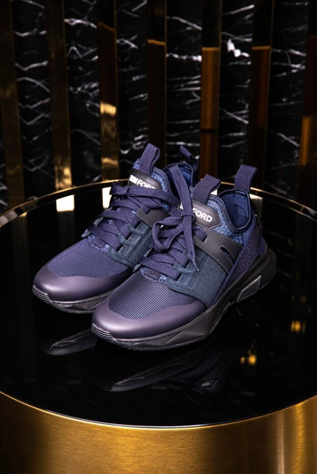 Tom Ford кроссовки jago из неопреновой замши синие мужские 171457 - фото 2