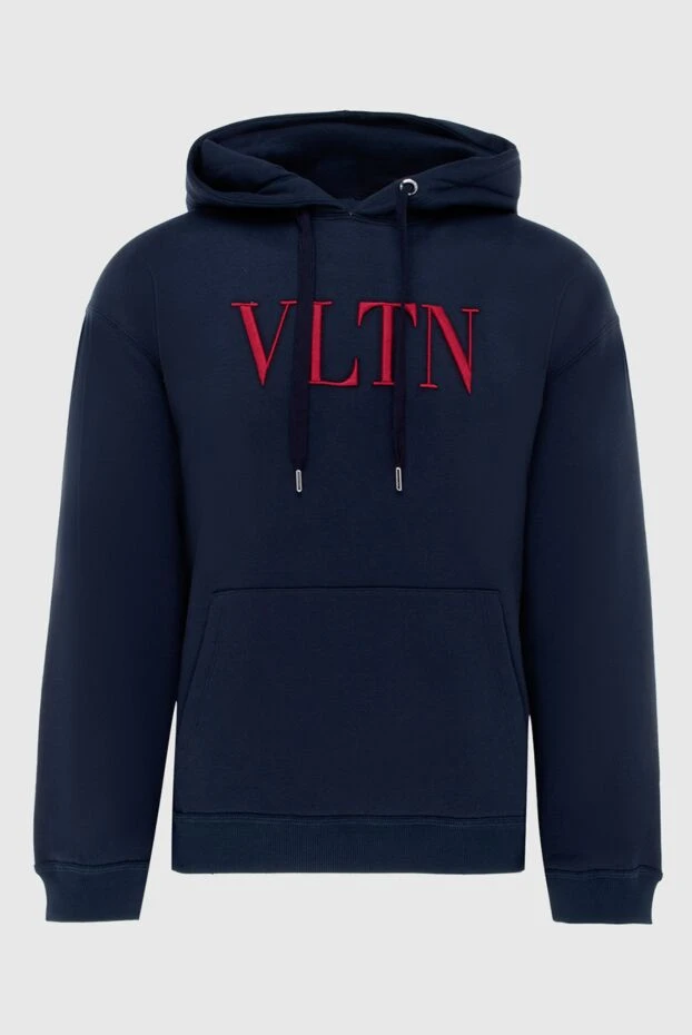 Valentino man men's cotton and polyamide hoodie blue купить с ценами и фото 171462 - photo 1