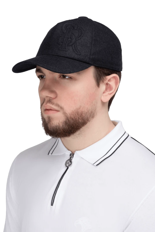 Stefano Ricci кепка из шерсти и кашемира серая мужская 171480 - фото 2