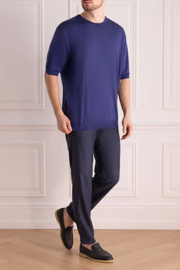 Stefano Ricci текстуралы тоқыма және баулы ерлерге арналған шалбар 171490 - фото 3