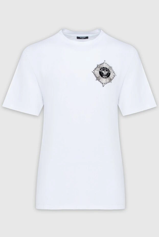 Balmain man white cotton t-shirt for men купить с ценами и фото 171523 - photo 1