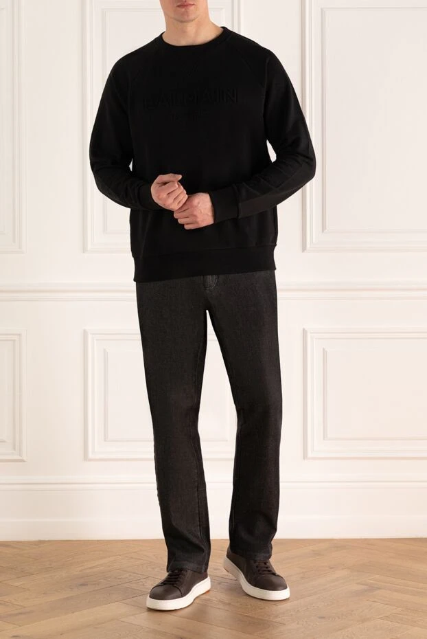 Balmain man sweatshirt cotton black for men купить с ценами и фото 171526 - photo 2