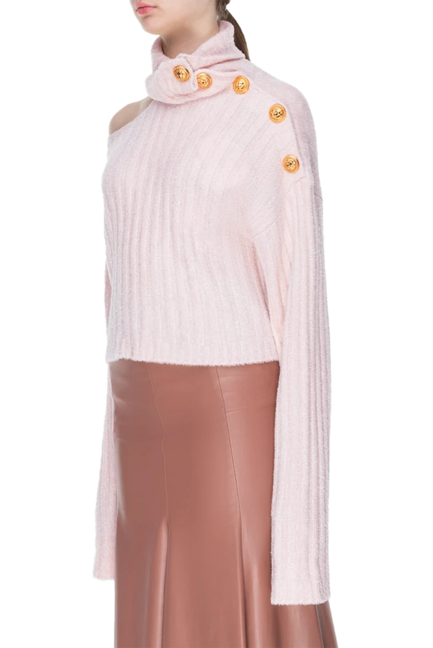Balmain asymmetrical off-the-shoulder long sleeve jumper with buttons 171528 - photo 3