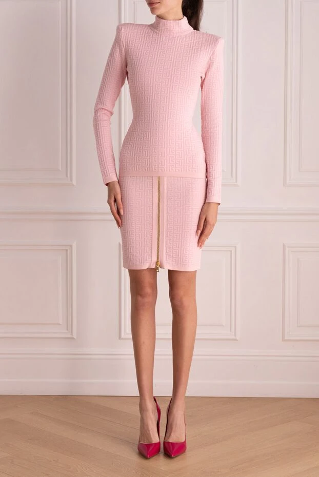 Balmain woman pink skirt suit for woman купить с ценами и фото 171540 - photo 2