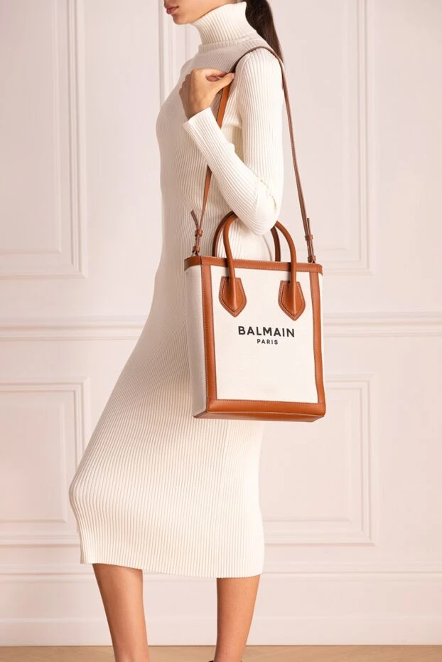 Balmain woman shopper bag beige for woman купить с ценами и фото 171552 - photo 2