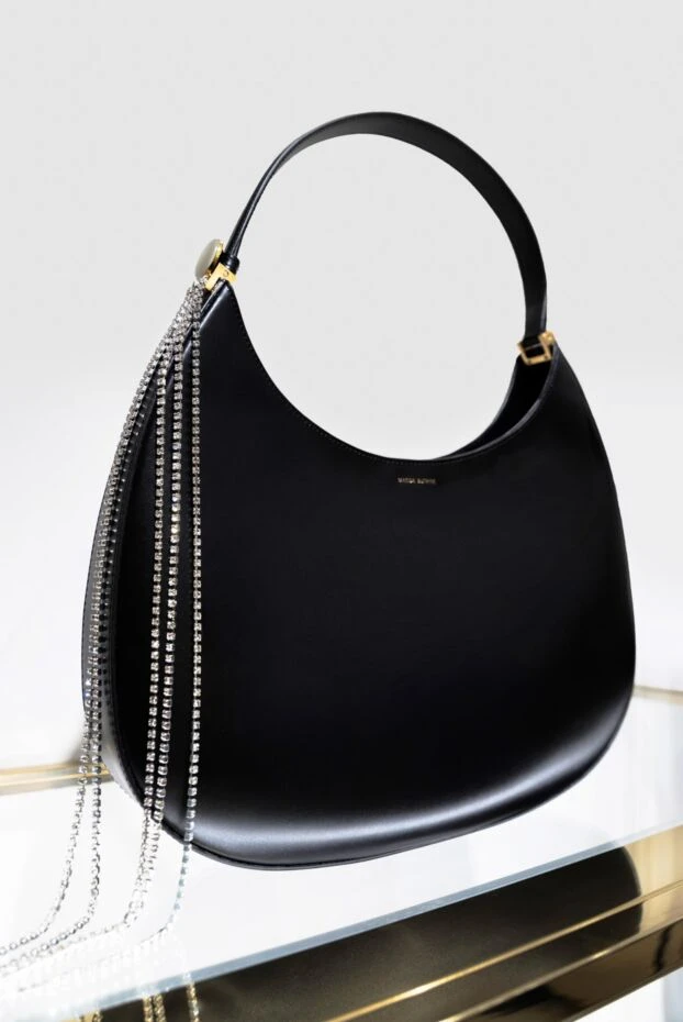 Magda Butrym сумка-клатч женская черная кожаная с лого 171599 - фото 2