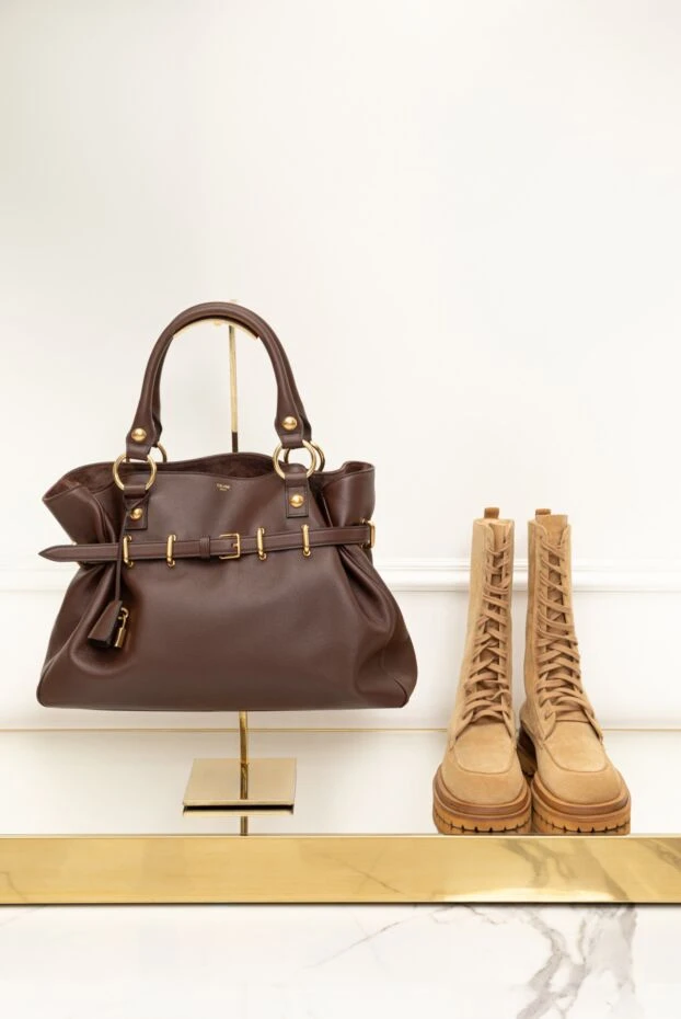 Magda Butrym ботинки женские высокие бежевые замшевые на шнуровке 171602 - фото 3