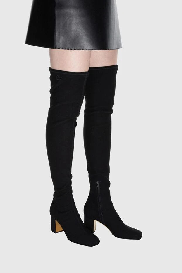 Valentino woman black textile boots for women купить с ценами и фото 171624 - photo 2