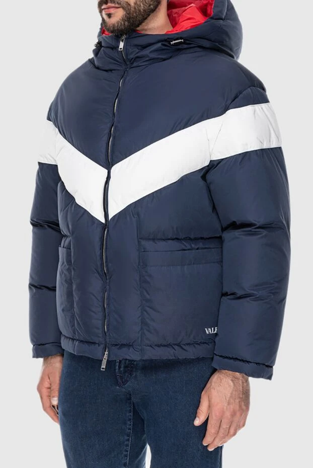 Valentino мужской пуховик в спортивном стиле с геометрическим акцентом 171629 - фото 3